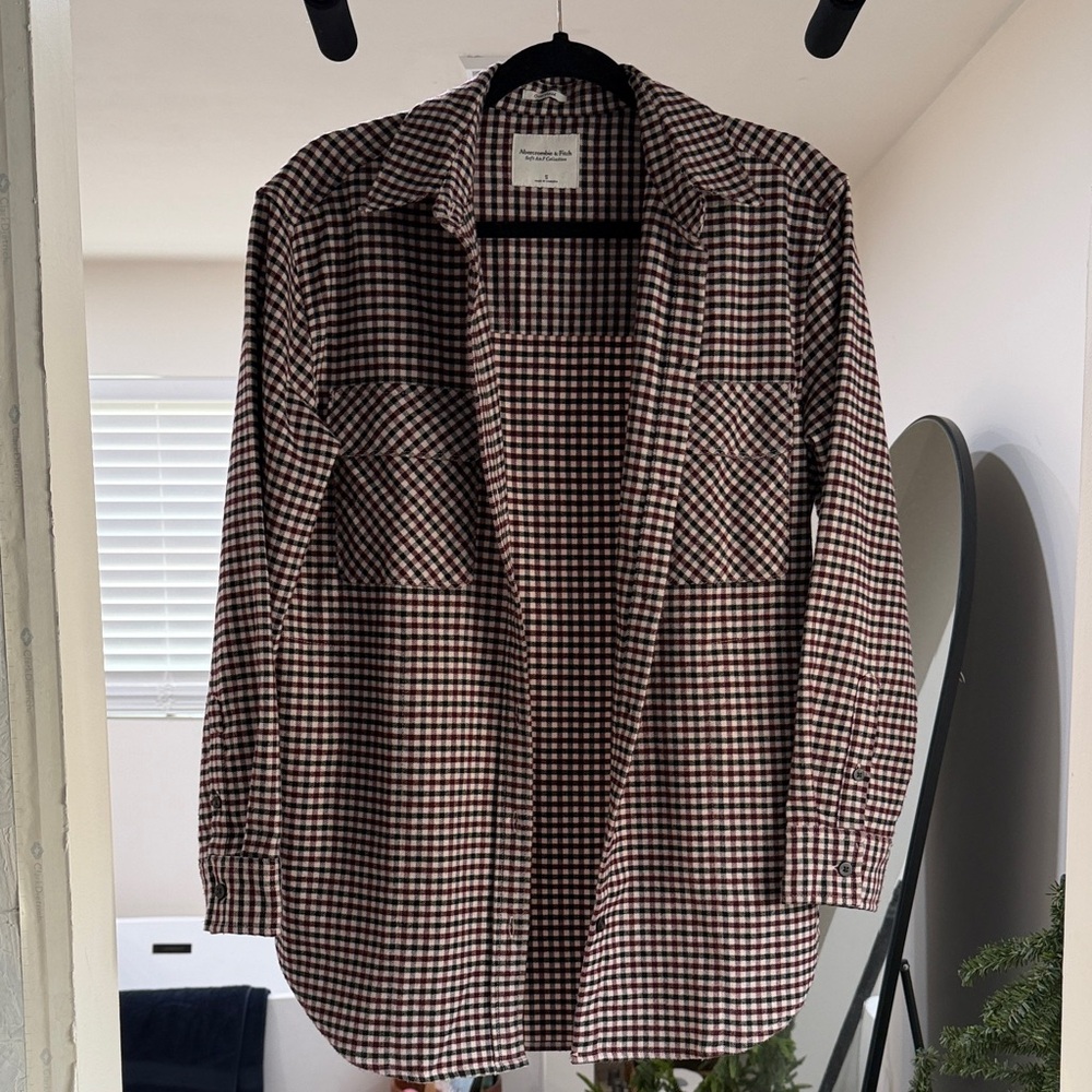 Abercrombie & Fitch Checkered Jacket - Black and White
